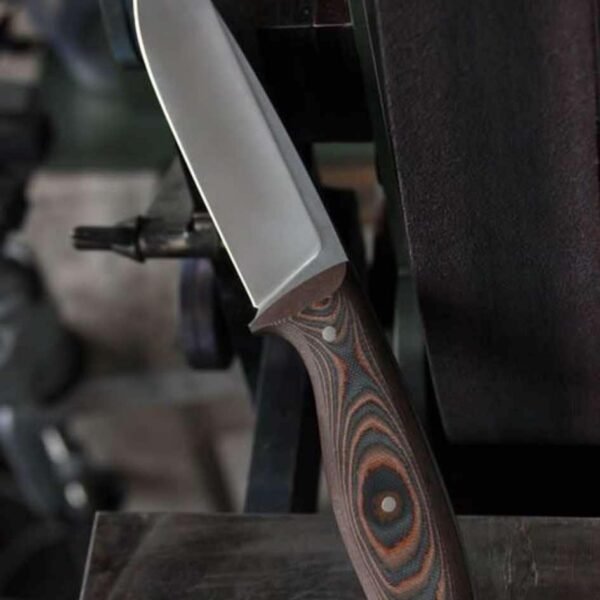 Premium Bushcraft Knife — Tactical Layered Wood Blade