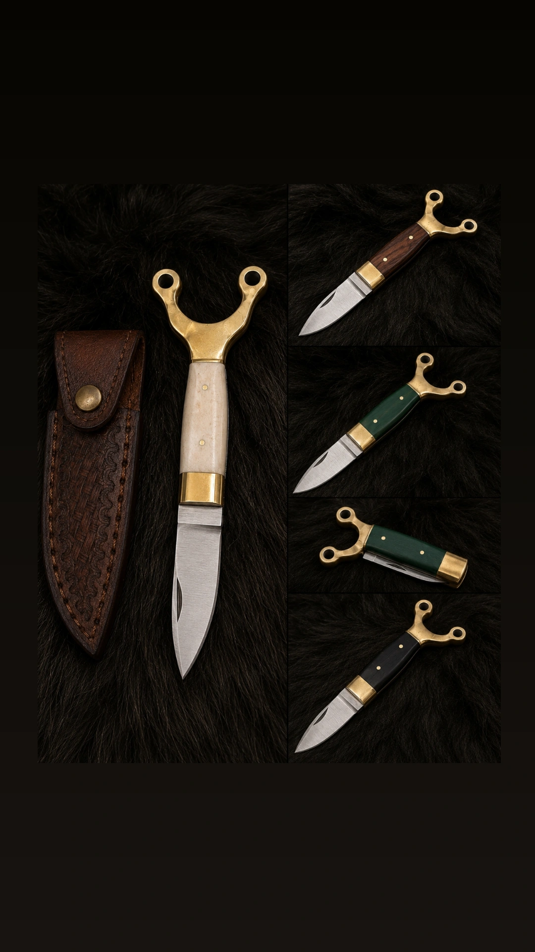 Y shaped folding knife